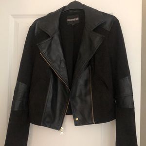 Very stylish black suede and leather jacket